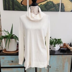 NEW - LOFT Ivory Cowl Neck Tunic Sweater